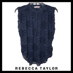 Rebecca Taylor Women’s Luxury Satin Sleeveless Silk Blouse Top Size (6)